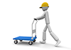 Manual labor ｜ Bogie ｜ Warehouse ――Industrial image Free illustration