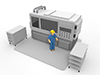Work alone ｜ Factory-Industrial image Free illustration