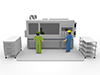 Two people ｜ Work ｜ Factory ――Industrial image Free illustration