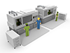 Operation ｜ Two people ｜ Cooperation-Industrial image Free illustration