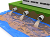 Factory ｜ Contaminated water --Industrial image Free illustration