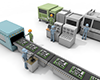 Working in a factory | Operating a machine | Working person-Industrial image Free illustration