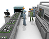 Move a machine ｜ Work in a factory ｜ Worker ――Industrial image Free illustration