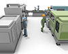 Working in a factory | Operating a machine | Working person-Industrial image Free illustration