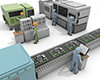 Move a machine ｜ Work in a factory ｜ Worker ――Industrial image Free illustration