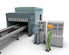 Run a robot ｜ Work in a factory ｜ Move a device --Industrial image Free illustration