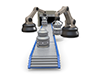 Operate the machine ｜ Automatically sort the machine ｜ Machine works instead of humans ――Industrial image Free illustration
