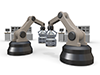 Operate the machine ｜ Automatically sort the machine ｜ Machine works instead of humans ――Industrial image Free illustration