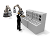Assembly line ｜ Warehouse ｜ Machine ｜ Belt conveyor ｜ Worker --Industrial image Free illustration