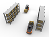 Cargo carrying luggage with a forklift ｜ Warehouse work ｜ Light work ｜ Organize --Industrial image Free illustration