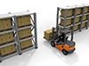Working in a warehouse ｜ Driving a forklift ｜ Inventory management ｜ Products / Luggage --Industrial image Free illustration