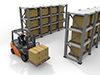 Working in a warehouse ｜ Driving a forklift ｜ Inventory management ｜ Products / Luggage --Industrial image Free illustration