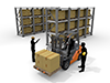 Cargo carrying luggage with a forklift ｜ Warehouse work ｜ Light work ｜ Organize --Industrial image Free illustration