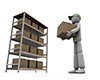 Organize luggage on shelves | Place products-Industrial image Free illustrations