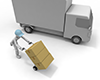 Parcel delivery person | Truck delivery-Industrial image Free illustration