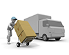 Person who delivers luggage in a hurry | Delivery work-Industrial image Free illustration