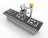 Assembly line work in the factory | Operate on the panel-Industrial image Free illustration