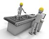Assembly work at the factory | People who attach parts-Industrial image Free illustration