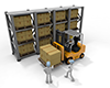 Work to operate a forklift | Work in a warehouse --Industrial image Free illustration