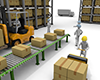 Forklift work in the warehouse | Moving luggage-Industrial image Free illustration