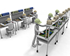 Assembling products | Work to attach parts --Industrial image Free illustration