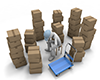 Lots of parcels | Tired people-Industrial image Free illustrations