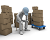 Exhausted person | Tired of delivery-Industrial image Free illustration