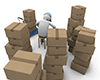 Lots of parcels | Tired people-Industrial image Free illustrations
