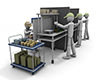 Assembling precision machinery | Work in the factory --Industrial image Free illustration