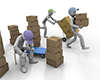 Light work in the warehouse | Tired people-Industrial image Free illustration