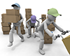 Light work in the warehouse | Tired people-Industrial image Free illustration