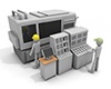 Moving a big machine | Work in a factory --Industrial image Free illustration