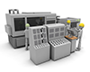 Factory workers | Operate by looking at the panel --Industrial image Free illustration
