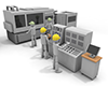Factory where many people work | Operate machines --Industrial image Free illustration