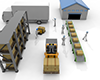 Assembly line work | Teamwork required-Industrial image Free illustration