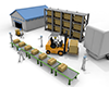 People working in the warehouse | Operating a forklift-Industrial image Free illustration