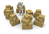 Part-time job / Delivery / Panic with a lot of luggage-Industrial image Free illustration