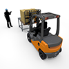 Training skill test / forklift / license / instructor --Industrial image free illustration