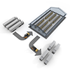 Truck / Import / Forklift / Large Warehouse-Industrial Image Free Illustration
