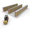 Large Warehouse / Forklift / Cargo / Luggage-Industrial Image Free Illustration