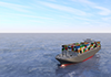 Blue Sky / Cargo Ship-Industrial Image Free Illustration
