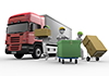 Carrying luggage with a dolly-Industrial image Free illustration