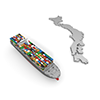 Japan Map / Cargo Ship-Industrial Image Free Illustration