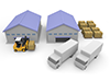 Truck ｜ Warehouse ｜ Delivery-Industrial image Free illustration